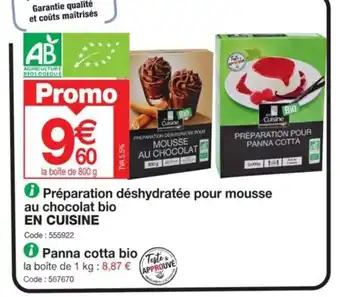 Promocash ✪ Préparation déshydratée pour mousse EN CUISINE offre