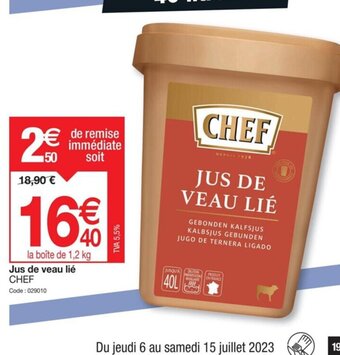 Promocash Jus de veau lié CHEF offre