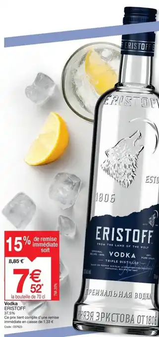 Promocash Vodka ERISTOFF 37,5% offre