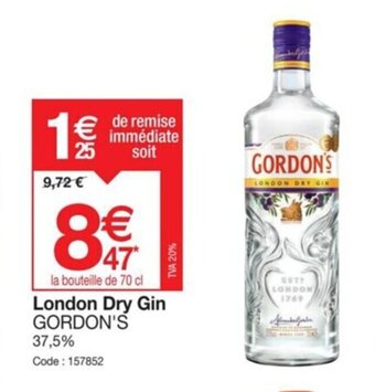 Promocash London Dry Gin GORDON'S offre