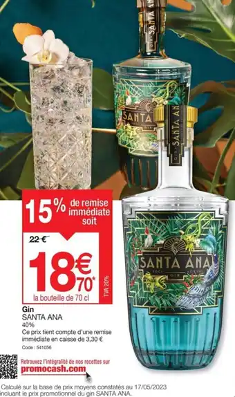 Promocash Gin SANTA ANA offre