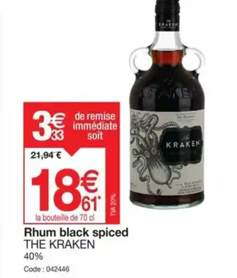 Promocash Rhum black spiced THE KRAKEN offre