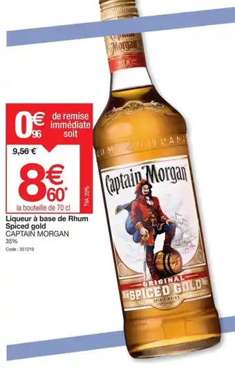 Promocash Liqueur à base de Rhum Spiced gold CAPTAIN MORGAN offre