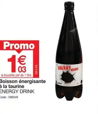 Promocash Boisson énergisante à la taurine ENERGY DRINK offre