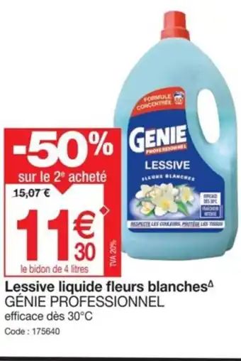 Promocash Lessive liquide fleurs blanches GÉNIE PROFESSIONNEL offre