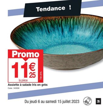 Promocash Assiette à salade Iris en grès offre