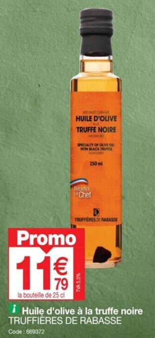 Promocash i Huile d'olive à la truffe noire TRUFFIÈRES DE RABASSE offre