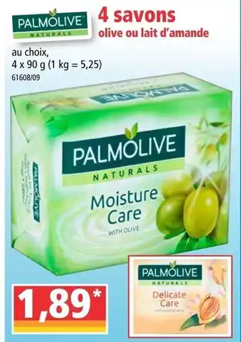 Norma 4 savons olive ou lait d'amande offre