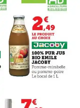U Express Bio 100% PUR JUS bio emile jacoby offre