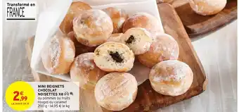 Intermarché MINI BEIGNETS CHOCOLAT NOISETTES X8* ou pommes ou fruits rouges ou caramel 200 g- 14,95 € le kg offre