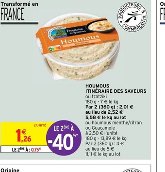 Intermarché HOUMOUS ITINÉRAIRE DES SAVEURS offre