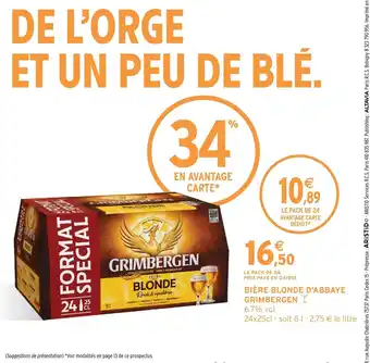 Intermarché BIÈRE BLONDE D'ABBAYE GRIMBERGEN Y offre