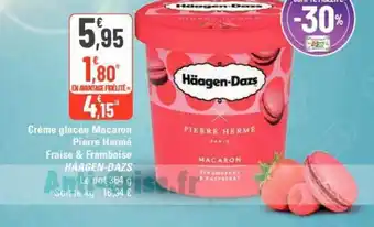 Crème glacée Macaron Pierre Hermé Fraise & Framboise HÄAGEN-DAZS