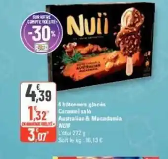G20 4 batonnets glaces caramel sale Australian & Macadamia FRENURI offre