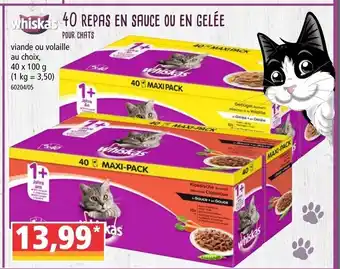 Norma 40 Repas en sauce ou en gelée pour chats offre