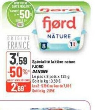 G20 Spécialité laitière nature FJORD offre