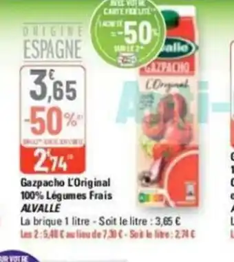 Gazpacho L'Original 100% Légumes Frais ALVALLE