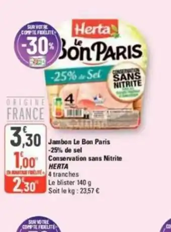 G20 Jambon Le Bon Paris -25% de sel offre