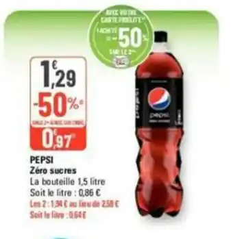 G20 PEPSI Zéro sucres offre