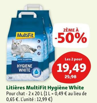 Maxi Zoo Multifit litières hygiène white offre