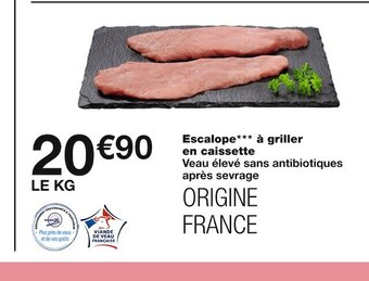 Monoprix Escalope à griller en caissette offre