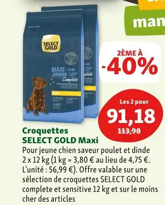 Maxi Zoo Select gold croquettes maxi offre