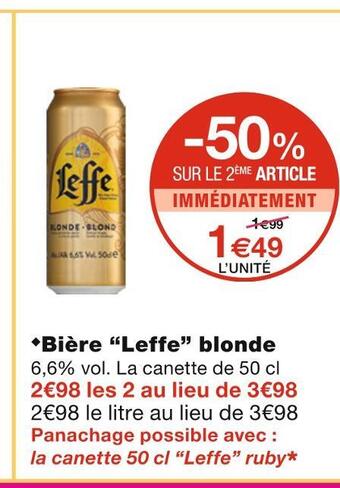 Monoprix Leffe bière blonde offre