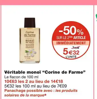 Monoprix Corine de farme véritable monoï offre