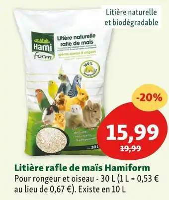 Maxi Zoo Hamiform litière rafle de maïs offre
