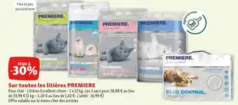 Maxi Zoo Premiere 2ème à -30% sur toutes les litières premiere offre