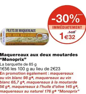 Monoprix maquereaux aux deux moutardes
