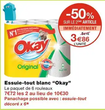 Monoprix Okay essuie-tout blanc offre