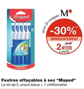 Monoprix Maped feutres effaçables à sec offre