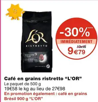Monoprix L’or café en grains ristretto offre