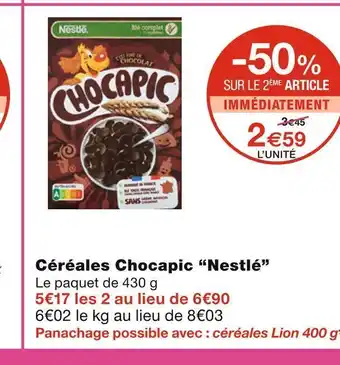 Monoprix Nestlé céréales chocapic offre