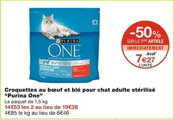 Purina one croquettes au bœuf et blé pour chat adulte stérilisé