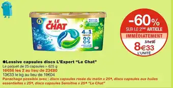 Monoprix Le chat lessive capsules discs l’expert offre