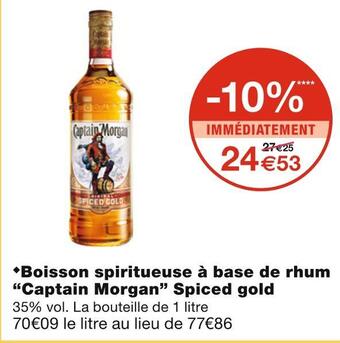 Monoprix Captain morgan boisson spiritueuse à base de rhum spiced gold offre