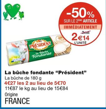 Monoprix Président la bûche fondante offre