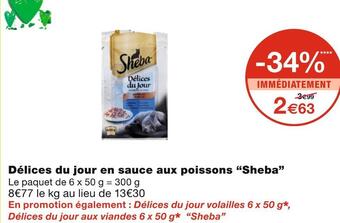 Monoprix Sheba délices du jour en sauce aux poissons offre