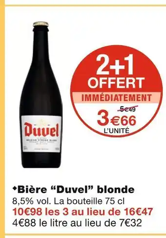 Monoprix Duvel bière blonde offre