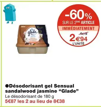 Glade désodorisant gel sensual sandalwood jasmine