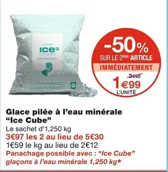Monoprix Ice cube glace pilée à l’eau minérale offre