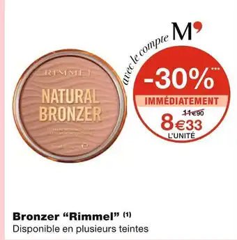 Monoprix Rimmel bronzer offre