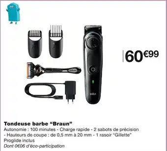 Monoprix Braun tondeuse barbe offre