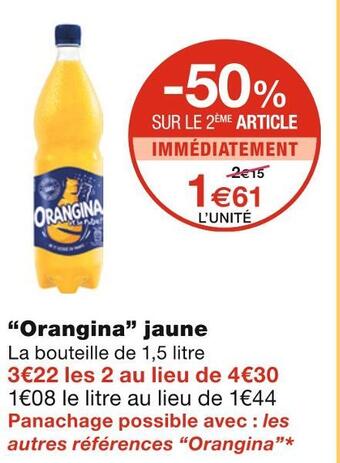 Monoprix Orangina orangina jaune offre