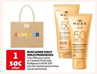 Auchan Nuxe nuxe gamme sun et huiles prodigieuses offre