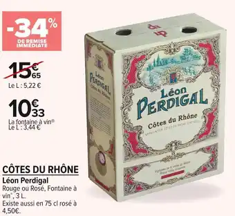 Carrefour Market Léon perdigal côtes du rhône offre
