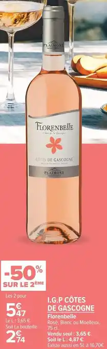 Carrefour Market Florenbelle i.g.p côtes de gascogne offre