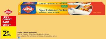 Carrefour Market Albal papier cuisson en feuilles offre